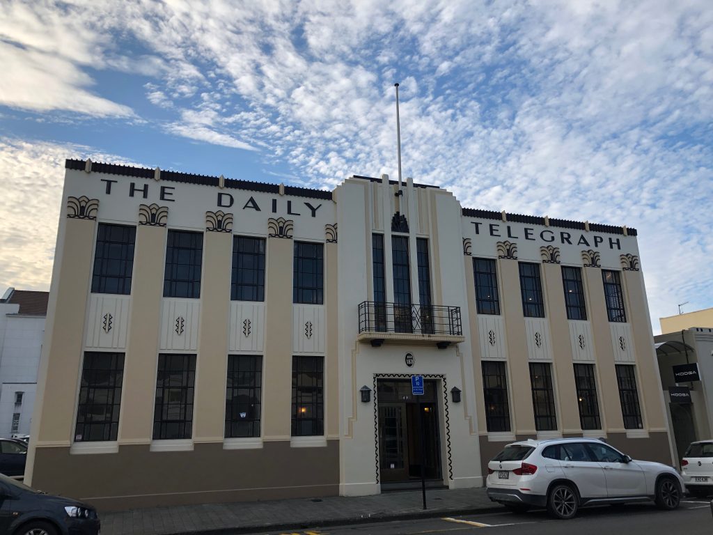 The Art Deco Daily Telegraph building in Napier, New Zealand.